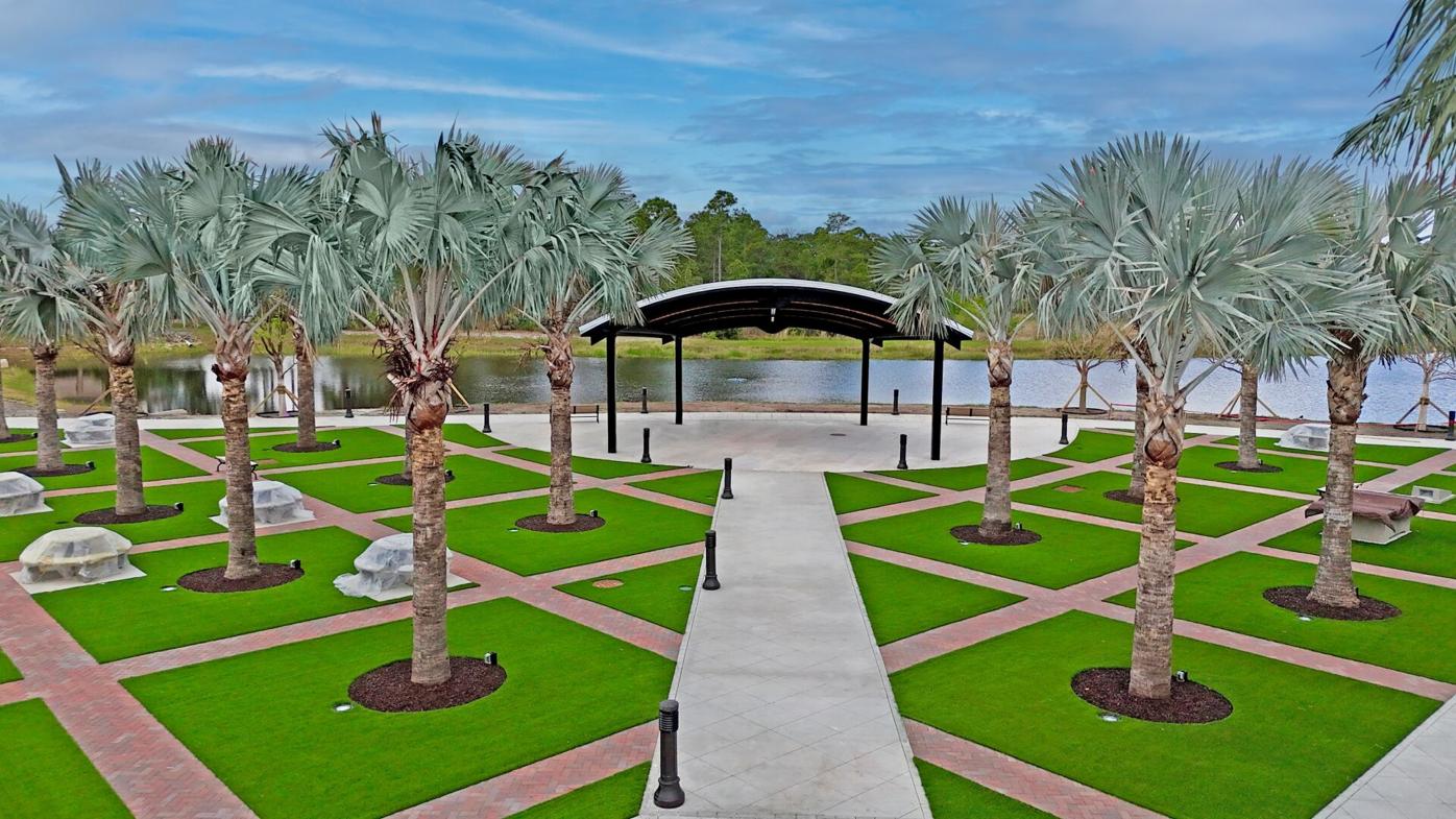 Landscaped waterfront park in Palm City, Florida